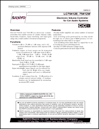 LC75412W datasheet: Electronic Volume Controller for Car Audio Systems LC75412W