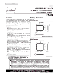 LC75804E datasheet: 1/3, 1/4 Duty LCD Display Drivers with Key Input Function LC75804E