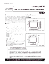LC75811W datasheet: 1/8 to 1/10 Duty Dot Matrix LCD Display Controller/Driver LC75811W