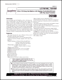 LC75816W datasheet: 1/8 to 1/10 Duty Dot Matrix LCD Display Controllers/Drivers with Key Input Function LC75816W