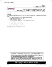 LC868108A datasheet: 8-Bit Single Chip Microcontroller with 16/12/08K-Byte ROM and 640-Byte RAM On Chip LC868108A