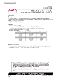 LC86E5632 datasheet: 8-Bit Single Chip Microcontroller with the One-Time Programmable UVEPROM LC86E5632