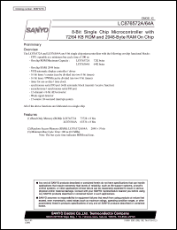 LC876572A datasheet: 8-Bit Single Chip Microcontroller with 72/64 KB ROM and 2048-Byte RAM On Chip LC876572A