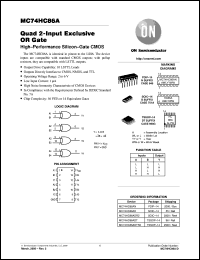 MC74HC86AF datasheet: Quad 2-Input Exclusive OR Gate MC74HC86AF