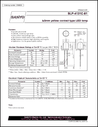 SLP-4131C-81 datasheet: ?5mm yellow contact type LED lamp SLP-4131C-81