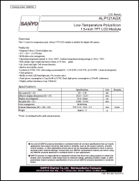 ALP121AGX datasheet: Low-Temperature Polysilicon 1.5-inch TFT LCD Module ALP121AGX