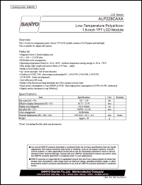 ALP228CAXA datasheet: Low-Temperature Polysilicon 1.8-inch TFT LCD Module ALP228CAXA