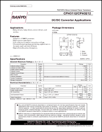 CPH3112 datasheet: PNP Silicon Epitaxial Planar Transistors DC/DC Converter Applications CPH3112