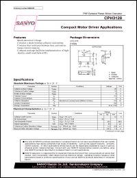 CPH3120 datasheet: PNP Epitaxial Planar Silicon Transistor Compact Motor Driver Applications CPH3120