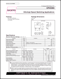 CPH3303 datasheet: P-Channel MOS Silicon FET Ultrahigh-Speed Switching Applications CPH3303