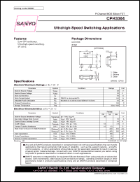 CPH3304 datasheet: P-Channel MOS Silicon FET Ultrahigh-Speed Switching Applications CPH3304