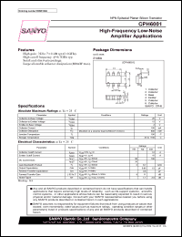 CPH6001 datasheet: NPN Epitaxial Planar Silicon Transistor High-Frequency Low-Noise Amplifier Applications CPH6001
