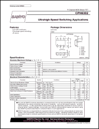 CPH6302 datasheet: P-Channel MOS Silicon FET Ultrahigh-Speed Switching Applications CPH6302
