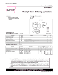 CPH6311 datasheet: P-Channel Silicon MOSFET Ultrahigh-Speed Switching Applications CPH6311