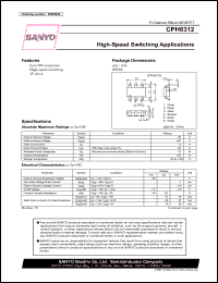 CPH6312 datasheet: P-Channel Silicon MOSFET High-Speed Switching Applications CPH6312
