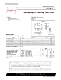 CPH6351 datasheet: P-Channel Silicon MOSFET Ultrahigh-Speed Switching Applications CPH6351