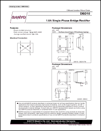 DBD10G datasheet: Diffused Junction Silicon Diode 1.0A Single-Phase Bridge Rectifier DBD10G