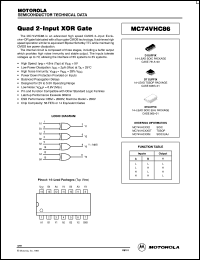 MC74VHC86D datasheet: Quad 2-Input XOR Gate MC74VHC86D