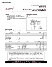 EC3H04C datasheet: NPN Epitaxial Planar Silicon Transistor High-Frequency Low-Noise Amplifier and OSC Applications EC3H04C