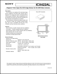 ICX422AL datasheet: Diagonal 11mm(Type 2/3) CCD Image Sensor for ICX422AL