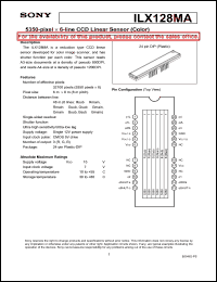 ILX128MA datasheet: 5350-pixel x 6-line CCD Linear Sensor(Color) ILX128MA