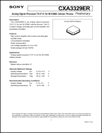 CXA3329ER datasheet: Analog Signal Processor TX-IF IC for W-CDMA CXA3329ER