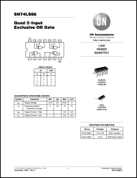 SN74LS86D datasheet: Quad 2-Input Exclusive OR Gate SN74LS86D