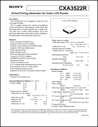 CXA3522R datasheet: Driver/Timing Generator for Color LCD Panels CXA3522R