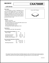 CXA7000R datasheet: LCD Driver CXA7000R