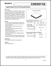 CXD3511Q datasheet: Digital Signal Driver/Timing Generator CXD3511Q