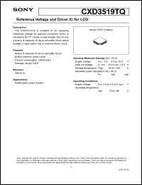 CXD3519TQ datasheet: Reference Voltage and Driver IC for LCD CXD3519TQ