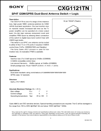 CXG1121TN datasheet: SP4T GSM/GPRS Dual-Band Antenna Switch + Logic CXG1121TN
