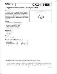 CXG1134EN datasheet: High Power SPDT Switch with Logic Control CXG1134EN