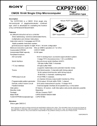 CXP971000 datasheet: CMOS 16-bit Single Chip Microcomputer CXP971000