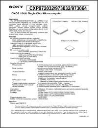 CXP972032 datasheet: CMOS 16-bit Single chip Microcomputer CXP972032