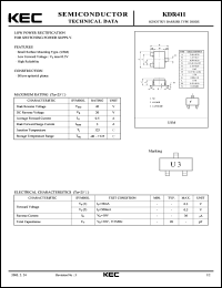 KDR411 datasheet: Schottky Barrier Diode KDR411
