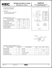 KDR721S datasheet: Schottky Barrier Diode KDR721S