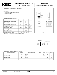 KDR728E datasheet: Schottky Barrier Diode KDR728E