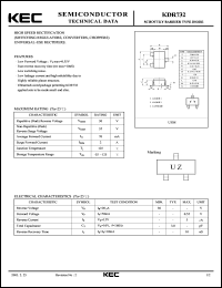 KDR732 datasheet: Schottky Barrier Diode KDR732