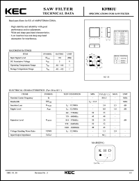 KF881U datasheet: Cellular Phone KF881U