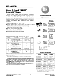 MC14093BDR2 datasheet: Quad 2-Input "NAND" Schmitt Trigger MC14093BDR2