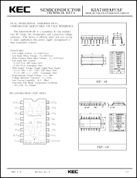 KIA7102AP datasheet: System IC(OP-Amp.+ Comparator+Shunt Regulator) KIA7102AP