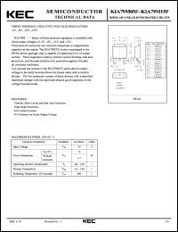 KIA79M05F datasheet: 0.5A 3-Terminal Voltage Regulator KIA79M05F