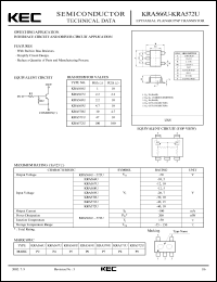 KRA567U datasheet: Built in Bias Resistor KRA567U