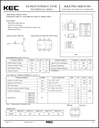 KRA734U datasheet: Built in Bias Resistor KRA734U