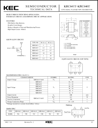 KRC645T datasheet: Built in Bias Resistor KRC645T