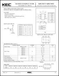 KRC844T datasheet: Built in Bias Resistor KRC844T