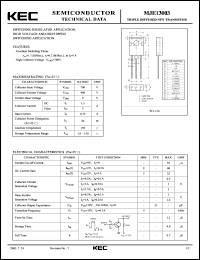 MJE13003 datasheet: Switching Transistor MJE13003