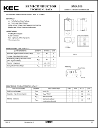 SMAB16 datasheet: Schottky Barrier Diode SMAB16