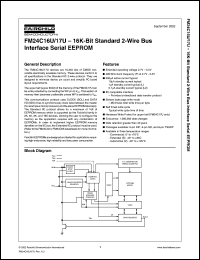 FM24C16UF datasheet: 16K--Bit Standard 2-Wire Bus Interface Serial EEPROM FM24C16UF